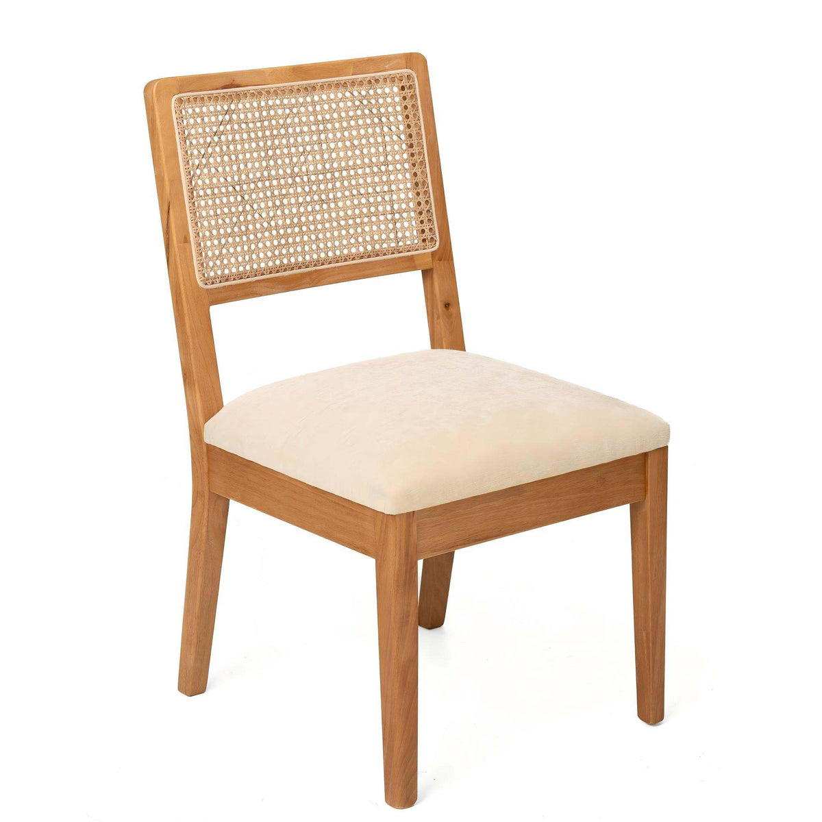 Set of 2 Rubber Wood Dining Chairs, 18.5inch Compact Upholstered Fabric Kitchen Chairs for Small Spaces, Modern Dining Room Chairs for Home, Cafe, Ergonomic Design, Sturdy Frame, Easy to Clean