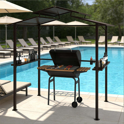 Outdoor Pergola Canopy, Pool BBQ Cooking Pergola Canopy, Hardtop Grill Gazebo