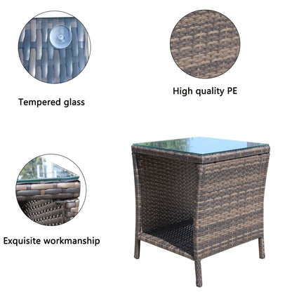 Outdoor patio Furniture 1 Coffee Table with clear tempered glass – Model W20967009