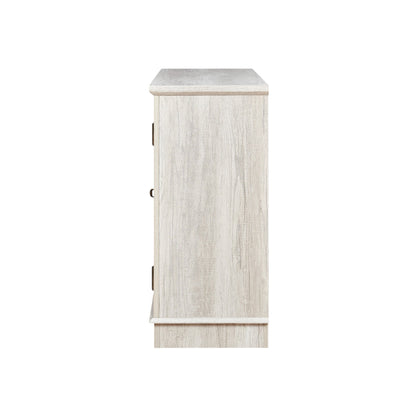 Freestanding Accent Storage Cabinet, MDF Sideboard Buffet Cabinet, Acrylic Mirror Carved Doors, Adjustable Shelf, Spacious Countertop, Anti‑Tip Straps, Easy Assembly for Living Room Hallway Kitchen