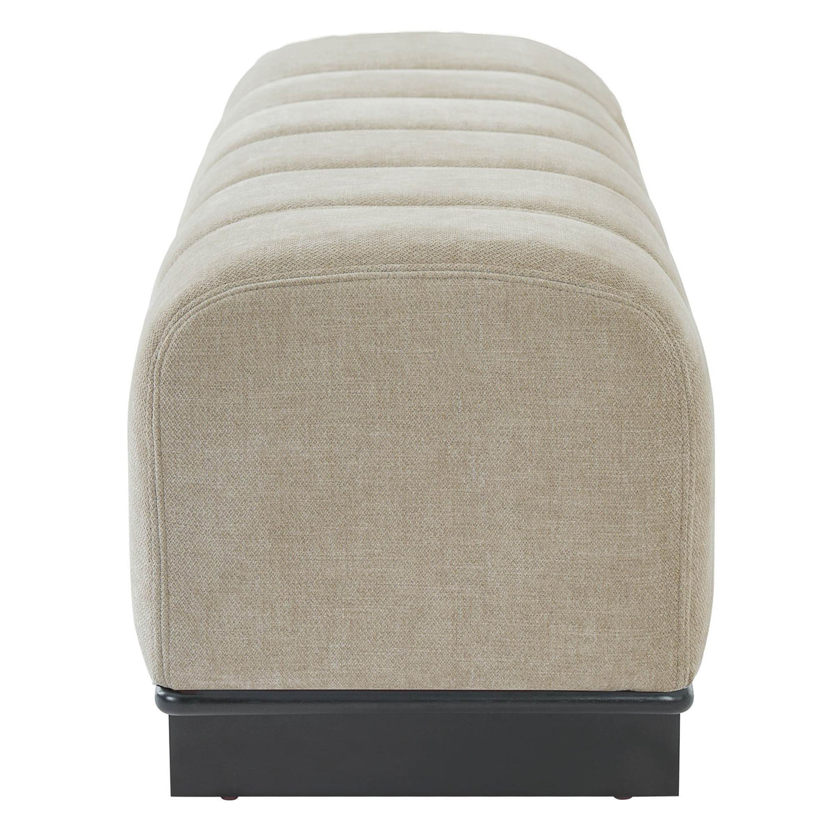 Modern Indoor Dining Bench in Oatmeal Chenille with Rubber Wood and Plywood Frame, 250lbs Capacity, Comfortable Seating for Dining Room or Living Area