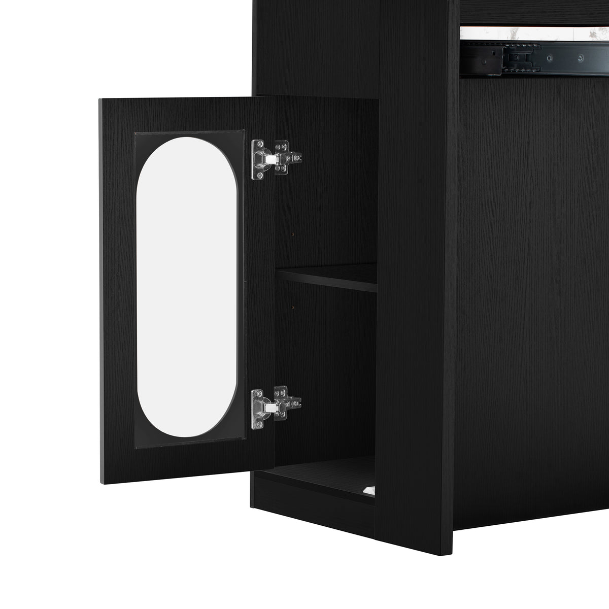 [VIDEO] TREXM Extendable Dining Table with Folding Tabletop, Bar Table with Drawers and Power Outlet, Kitchen Island with Wheels and Hooks, Sideboard for Kitchen and Dining Room (Black+Marble White)