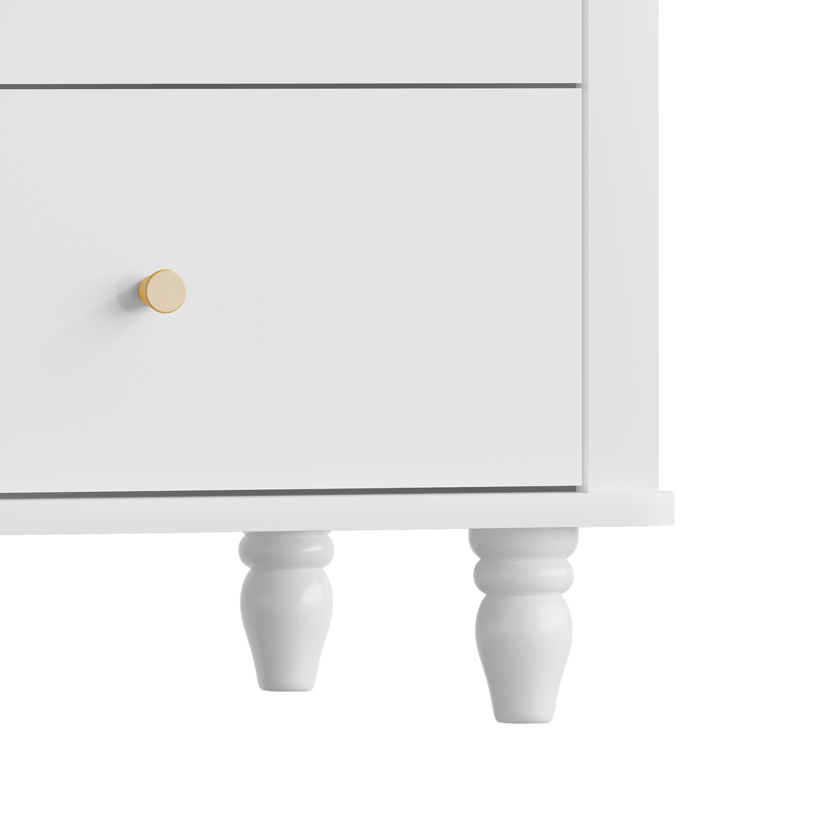 Modern 2-Drawer Nightstand, MDF Wooden Bedside Table with Round Knobs, Small Bedside Cabinet End Table for Bedroom, Living Room, Kids Room, White