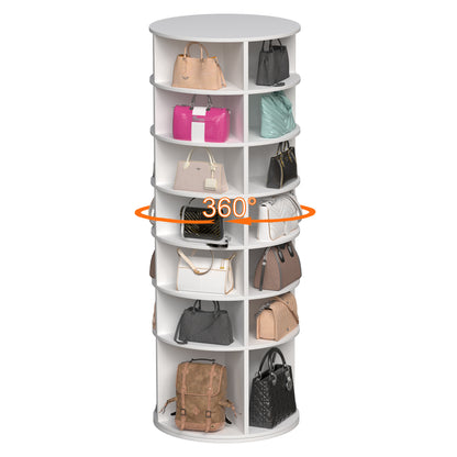 Rotating Shoe Rack Tower, 7-Tier Spinning Shoe Rack, Free Standing 360° Revolving Shoe Organizer