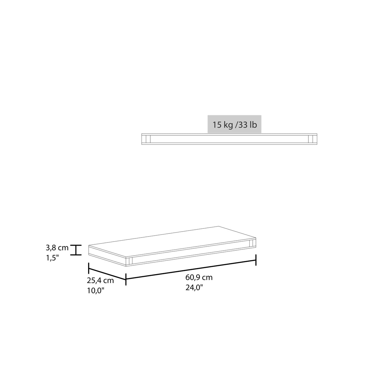 Phoenix 6-Piece Floating Wall Shelves Set, Wood Wall Mounted Display Shelves for Home Decor and Storage,Wenge