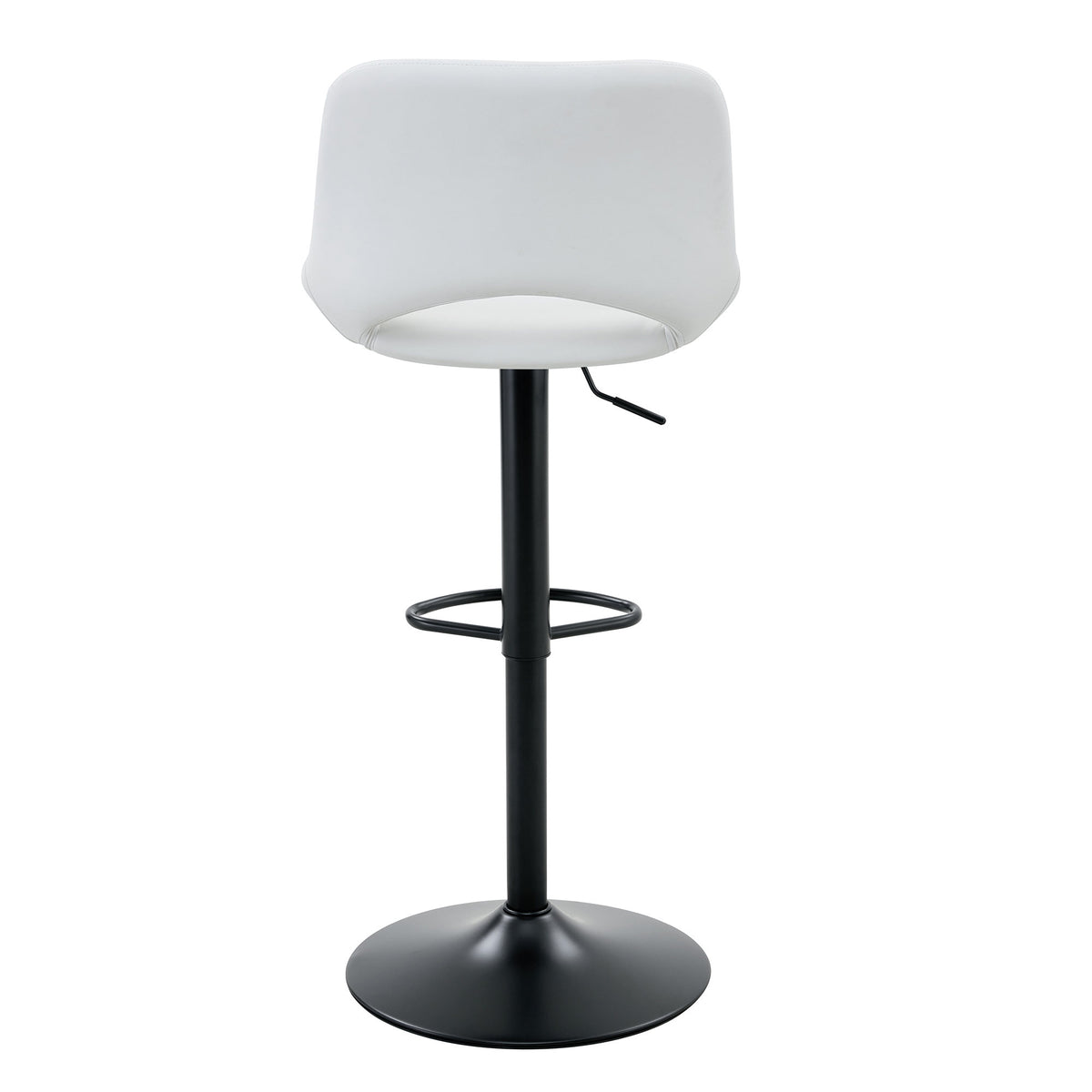 Modern Swivel Adjustable Bar Stools Set - 2 Pack, White PU Material, with Footrest, Holds Up to 250 lbs