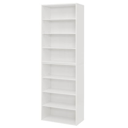 CD DVD storage cabinet, bookcase, adjustable shelf 8-layer storage, display bookshelf, multi-functional double-layer bookcase