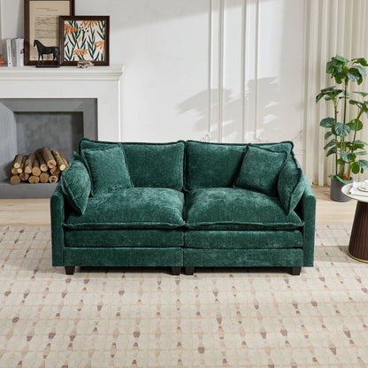 Cloud Sofa LoveSeat (Ottoman is not included), Modern Sectional Couch, Comfy Double Layer Upholstered Seat Cushion