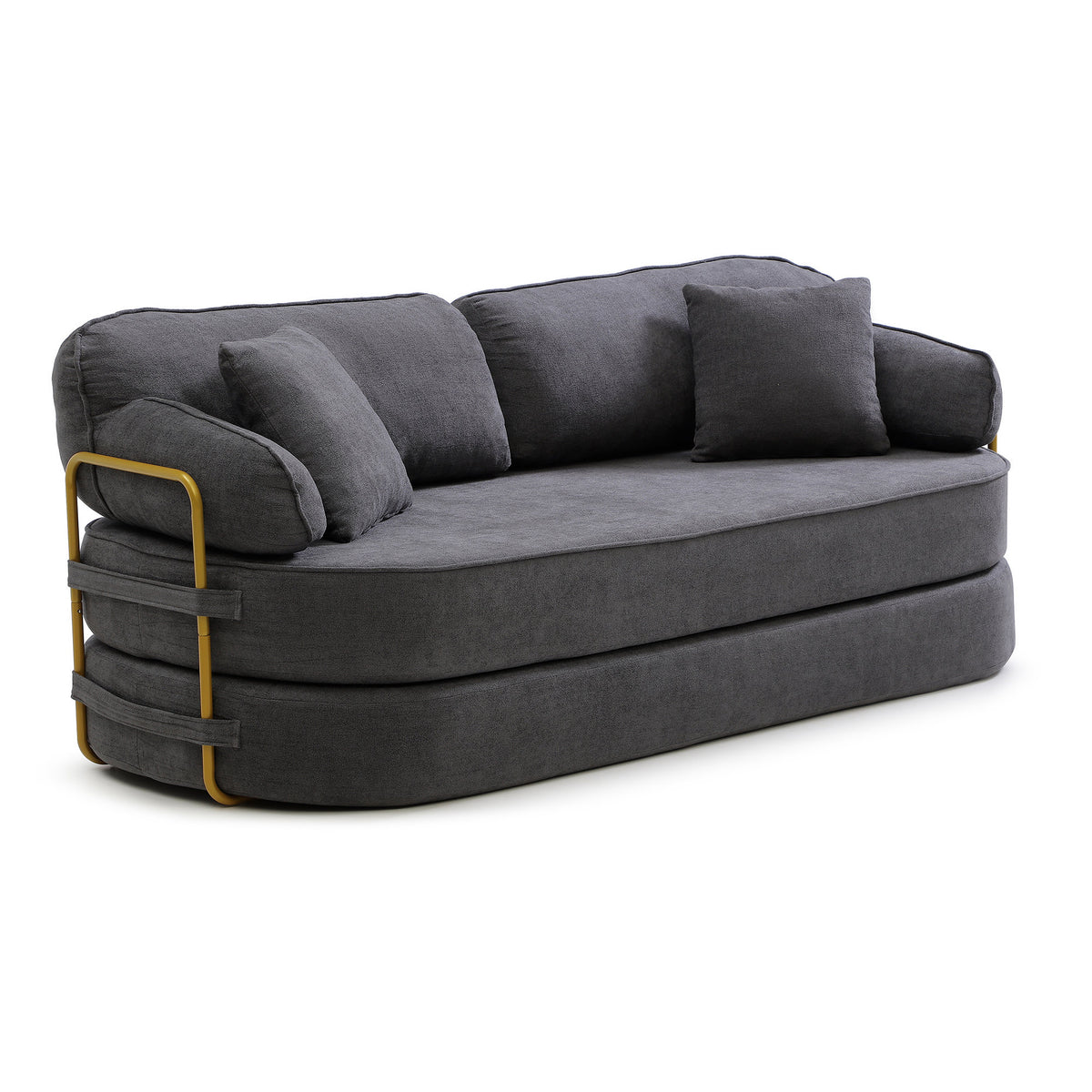 78.3" Queen Sleeper Sofa Bed, No Assembly Convertible Pull Out Futon Couch with Removable Backrest