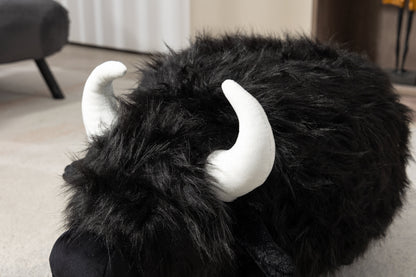 Harry the Buffalo Cow Storage Ottoman- Black