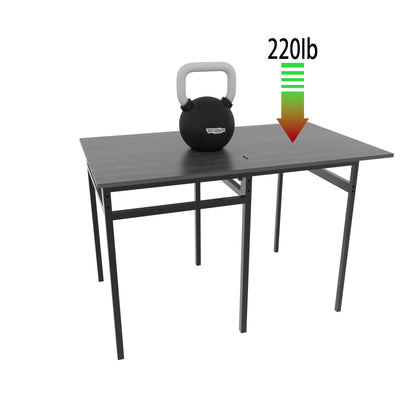 Extendable Dining Table Set with 4 Chairs, Industrial Rectangular Expandable Kitchen Table, Wood Grain Metal Frame Space Saving Dinner Furniture for Small Family Apartment