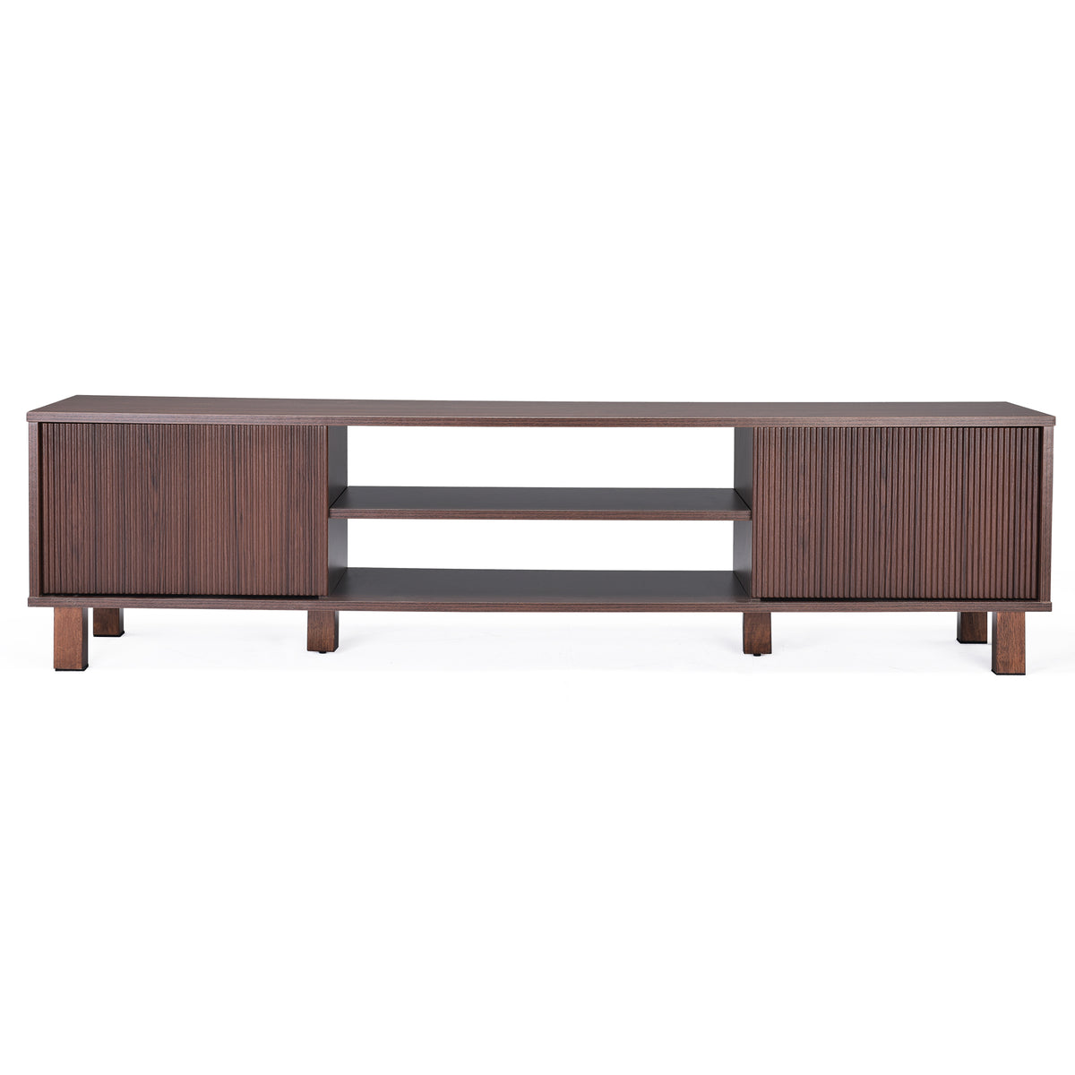 Modern TV Stand for Up to 70'' TVs, Large Media Console with Storage & Open Shelves, Stylish Entertainment Center for Living Room