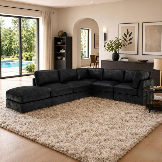 Modular Corduroy Upholstered Sectional