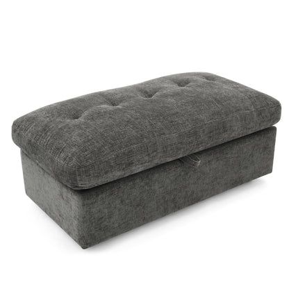 Leisure sofa chair,Double sofa recliner, with manually adjustable backrest, soft padded armrests, side USB charging port and phone stand, comes with a matching storage ottoman-Gray