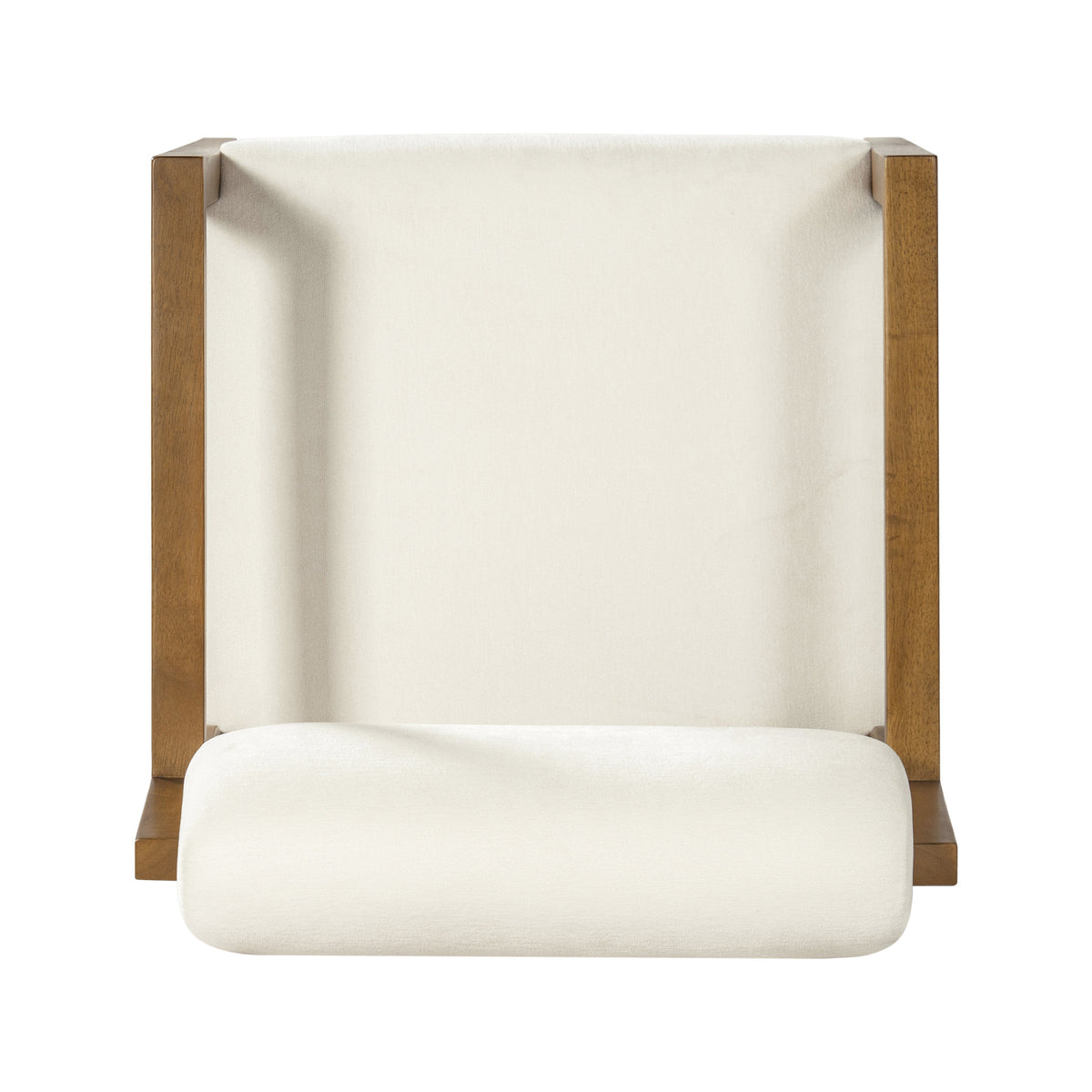 Rubber Wood Dining Chairs, Upholstered Fabric Armchairs(Set of 2),Natural wood + Beige fabric