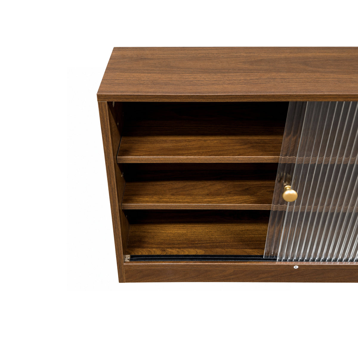 Kitchen Countertop Storage Cabinet, Glass Door Cupboard, Counter Food Organizer for Spice, Coffee Supplies