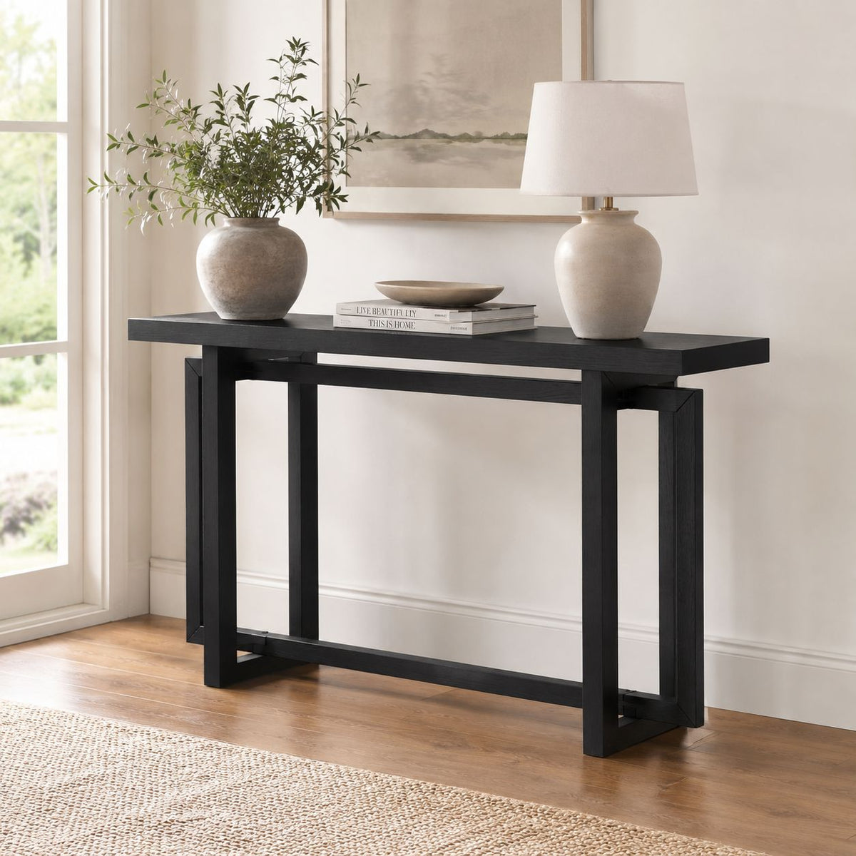 59' Narrow Console Table - MDF Entryway Sofa Table for Hallway, Living Room, Foyer with Space-Saving Design