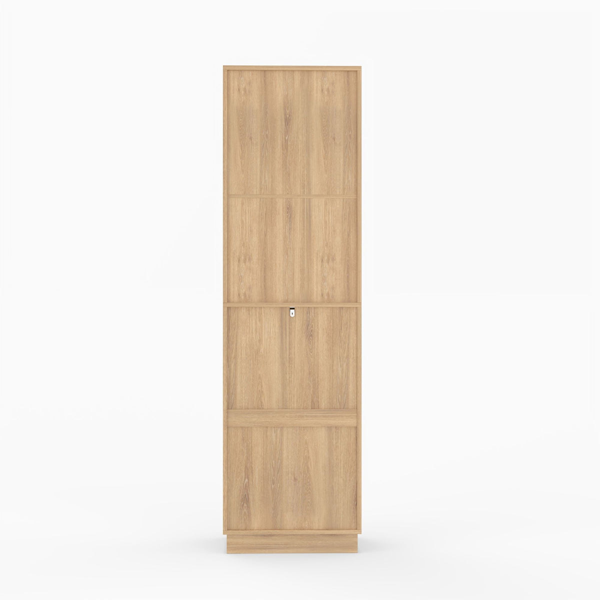 Tall Narrow Fluted Storage Cabinet with 10-Gallon Hidden Trash Bin Compartment, Freestanding Cabinet, Fixed Open Shelves & Drawer, Anti‑Tip for Kitchen Home‑Office Living Room (Trash Can NOT Included)