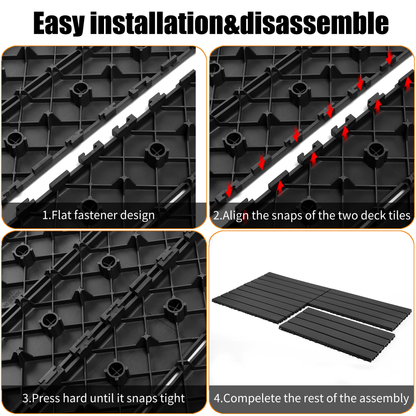 22 pieces of dark gray outdoor terrace deck tiles, DIY interlocking decking floor tiles, easy to install patio tiles, suitable for indoor and outdoor balcony backyard poolside DARK GRAY