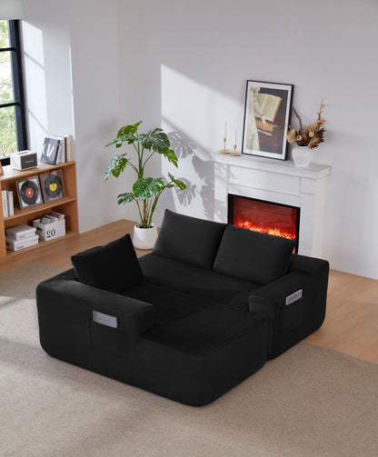 NEW-96.9" Cloud Sectional Couch with L-Shape Chaise, Modern Modular Sofa with Deep Seat, Upholstered Couches, No Assembly Required