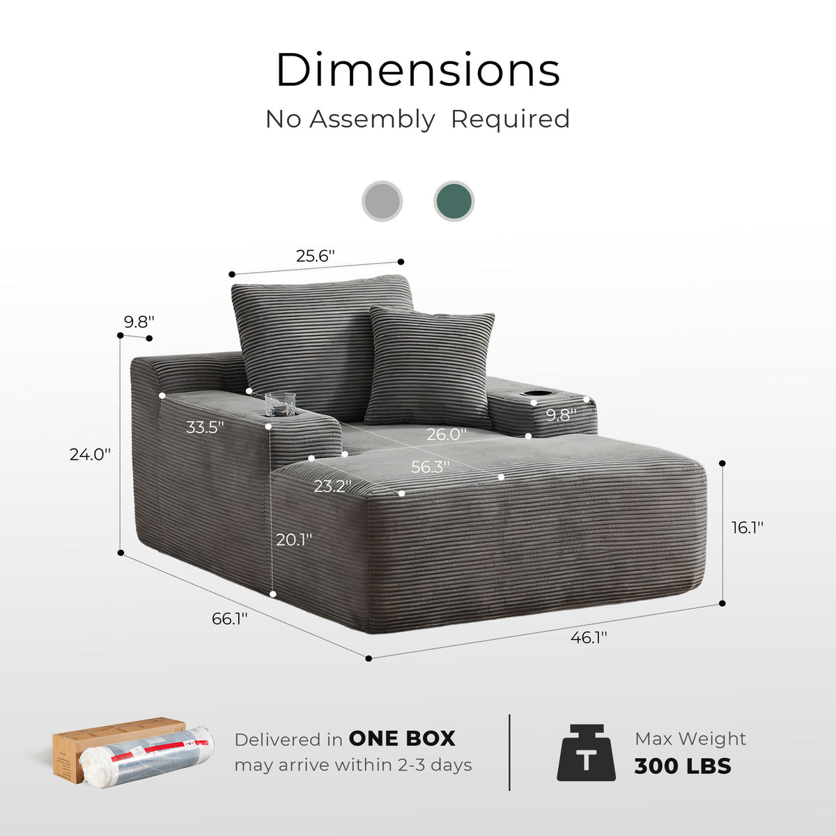 Morpheus Oversized Compressed Single Sofa,Grey