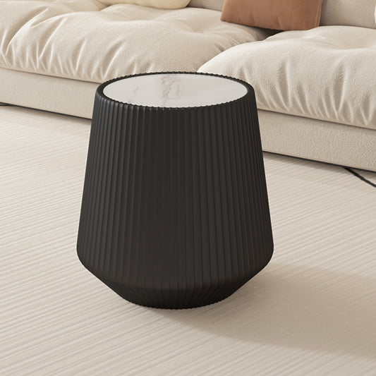Light Sintered stone Top Cup Shape Leather Coffee modern Sofa Table for Living Room furniture ( Each tabletop has a unique grey pattren)