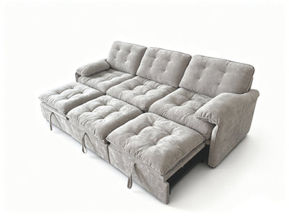 3‑in‑1 Convertible Chenille Sofa Bed, 5‑Level Adjustable Backrest Sleeper Sofa,Chenille Cloud Sofa,Pull-Out Sofa Bed