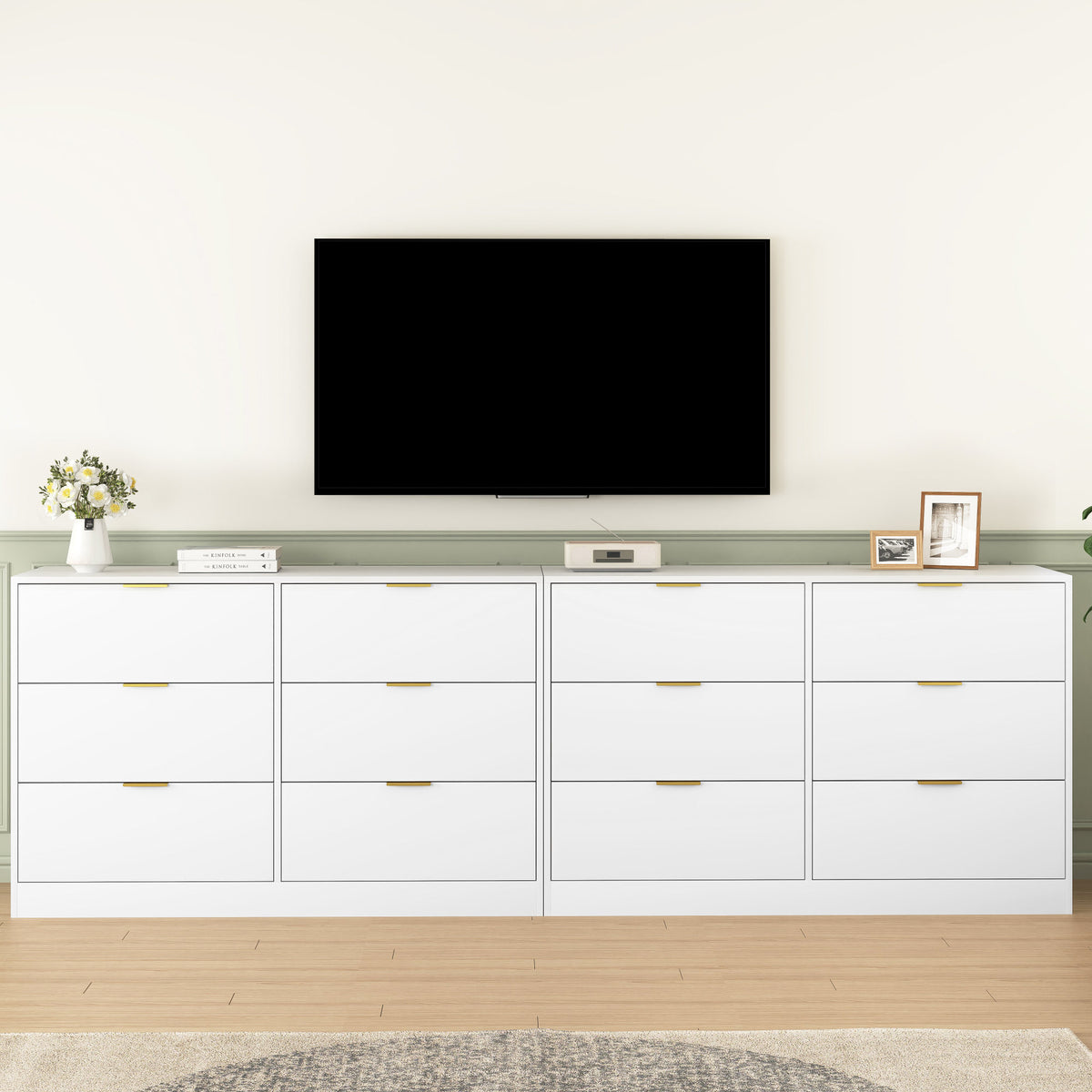 Simply Modern 6-Drawer Dresser, Chest of Drawers for Bedroom, Living Room, Hallway, and Entryway - Large Storage Cabinet White