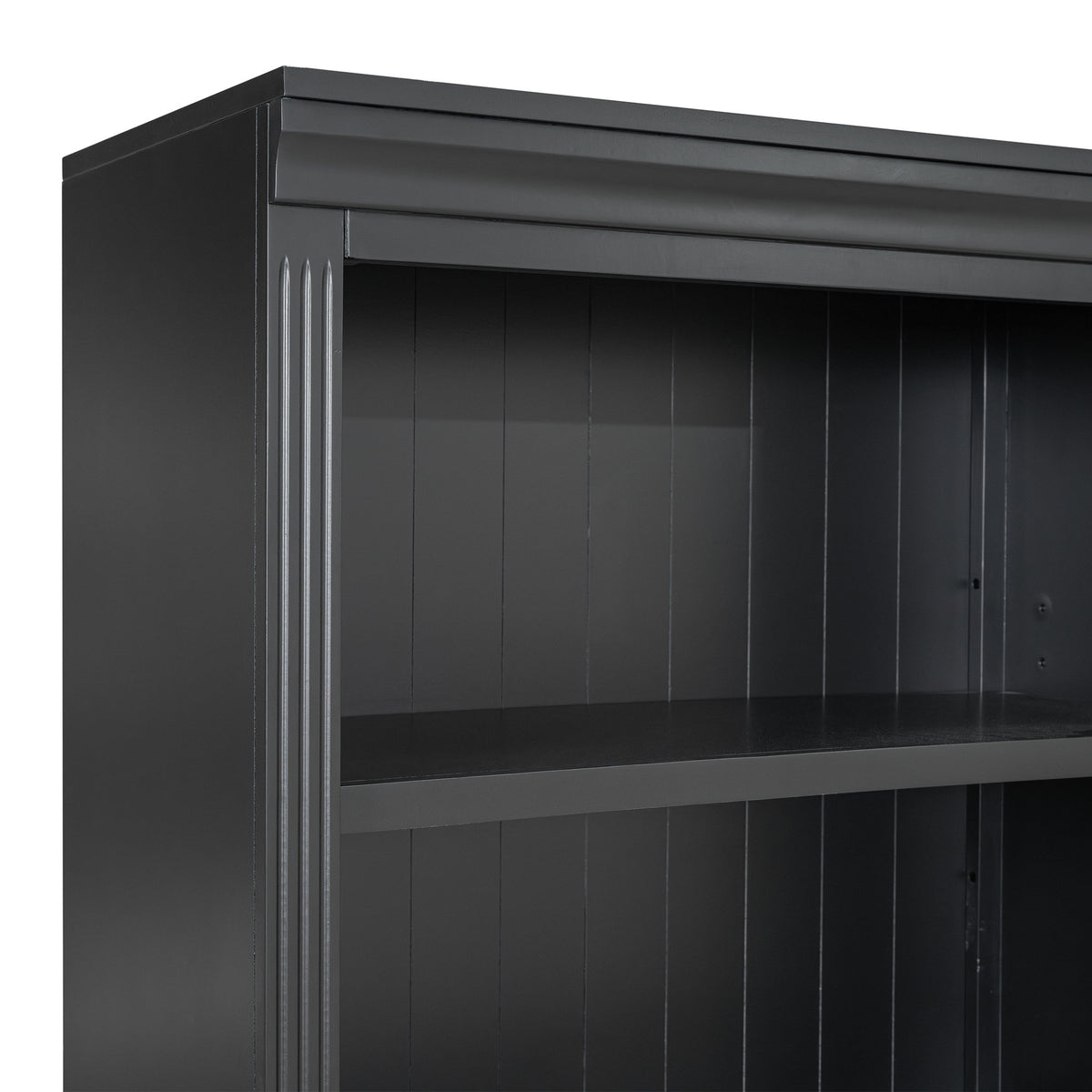 83.4' Tall Wood Bookcase with light strip,5-Tier Decor Bookshelves with Adjustable Shelves,Storage Organizer for CDs/Books/Movies,Free Standing Storage Shelves for Living Room,Home Office,Black