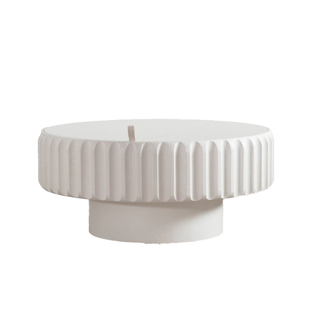 Round Fluted Storage Table with Lift-Off Lid, Sleek Texture, Perfect for Modern Living
