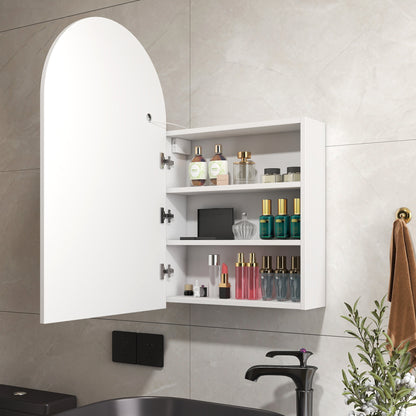 Arched LED Bathroom Cabinet, Wall Mounted Bathroom Mirror Cabinet with Storage, Touch Control Lighted Vanity Mirror Cabinet for Bathroom
