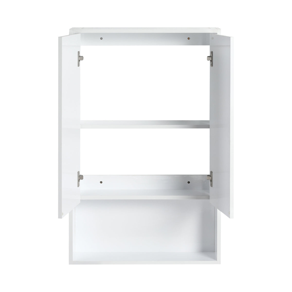 24" Bathroom Wall Cabinet, Soft Close Doors, Float Mounting Design,Glossy White,(KD-Packing)