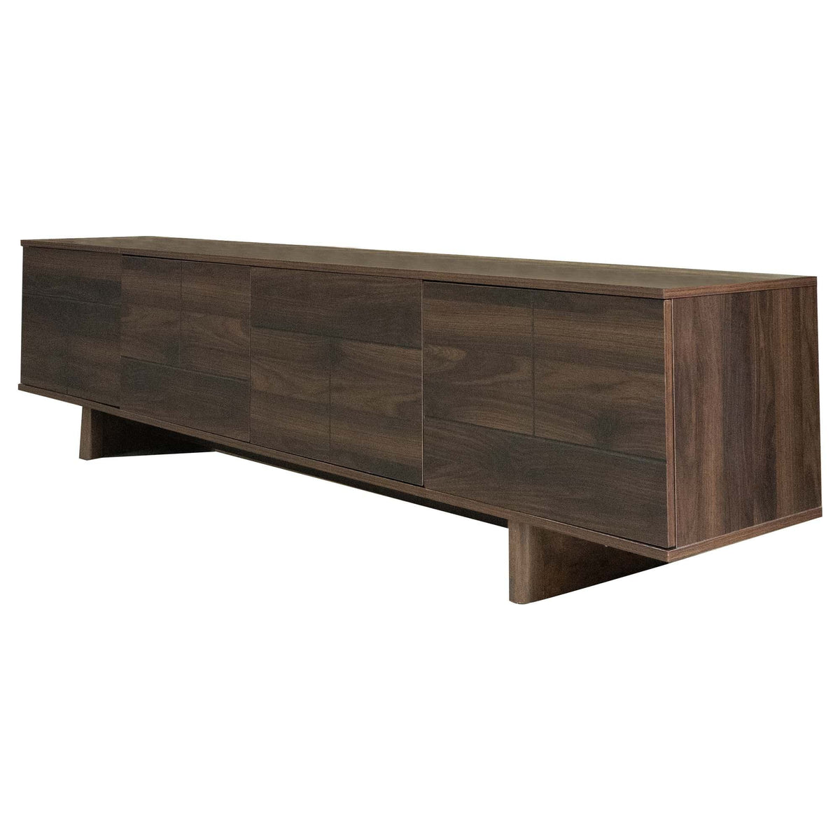 78 inch Modern TV Stand for TVs up to 85 inches, Entertainment Center with Solid Wood Legs, Cable Management, Push-Openers