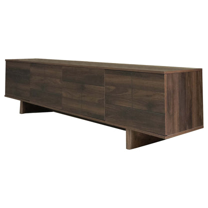 78 inch Modern TV Stand for TVs up to 85 inches, Entertainment Center with Solid Wood Legs, Cable Management, Push-Openers