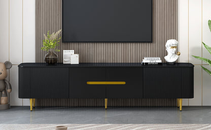 VIBE HAUS 78.7''Minimalist TV Stand for TVs up to 85 Inches, Modern Entertainment Center Media Console with 4 Spacious Cabinets for Living room(OLD SKU: SJ000143AAB)