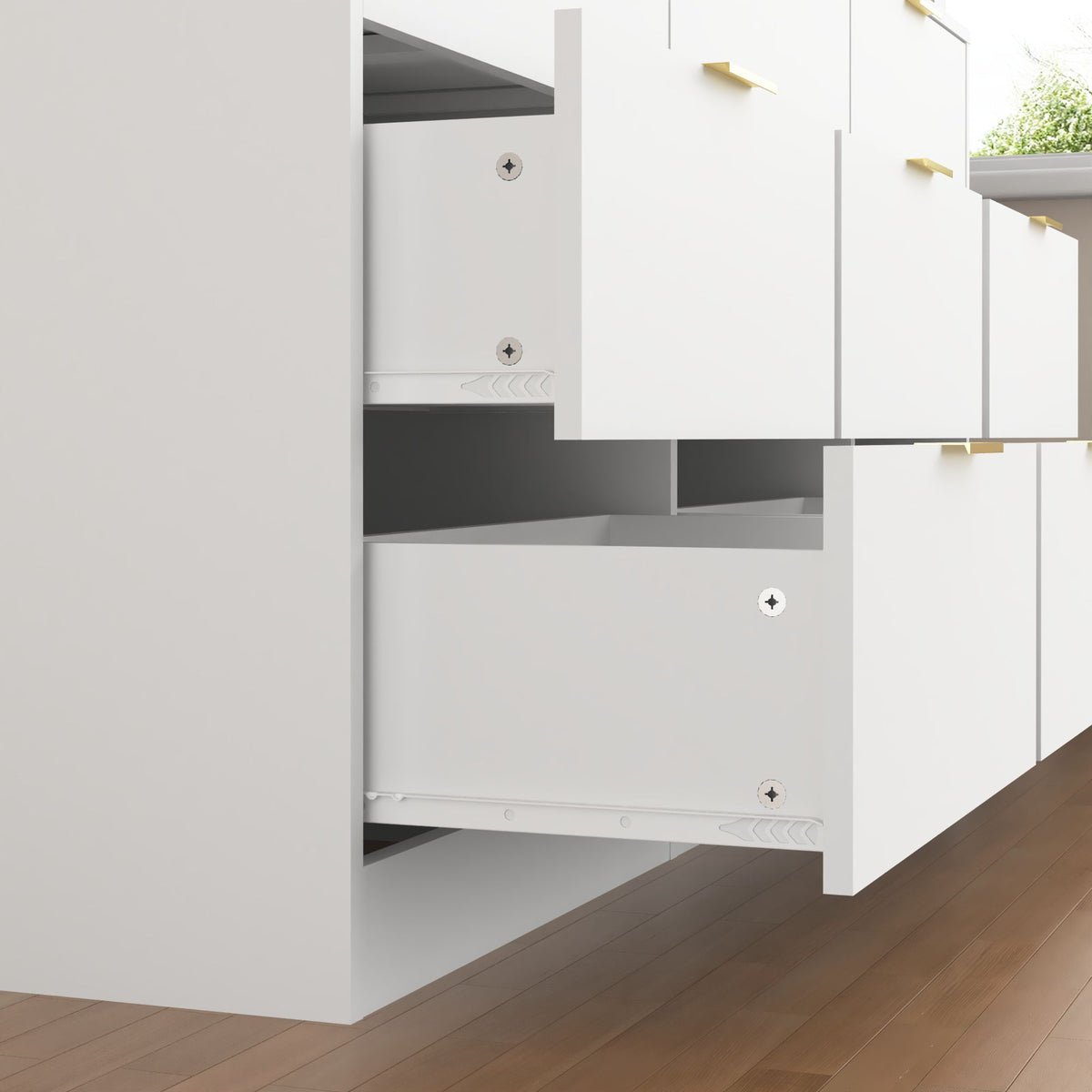 White 9 Drawer Dresser, 63" Large Deep Chest of Drawers, Wooden Dresser Storage Cabinet with 9 Drawers, Long Dressers – Model W409S00015