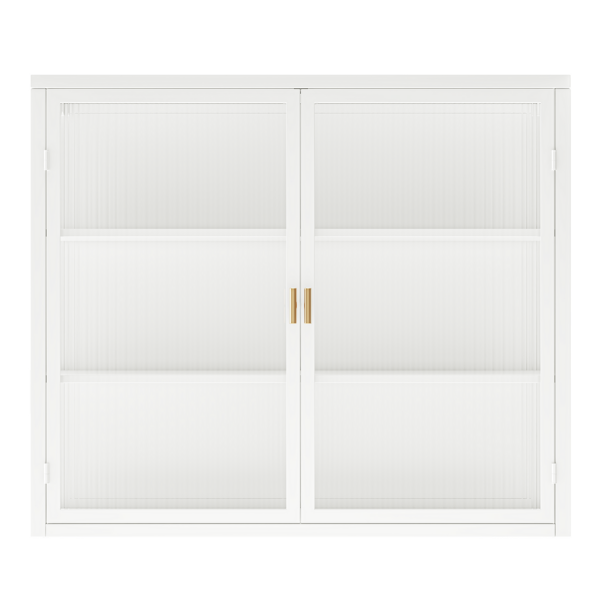 27.56"Glass Doors Modern Two-door Wall Cabinet with Featuring Three-tier Storage for Entryway Living Room Bathroom Dining Room,White(same sku:W757119328)