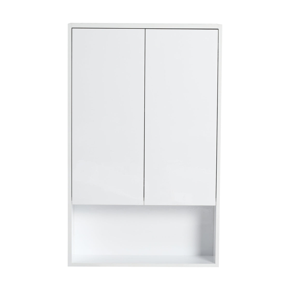 24" Bathroom Wall Cabinet, Soft Close Doors, Float Mounting Design,Glossy White,(KD-Packing)