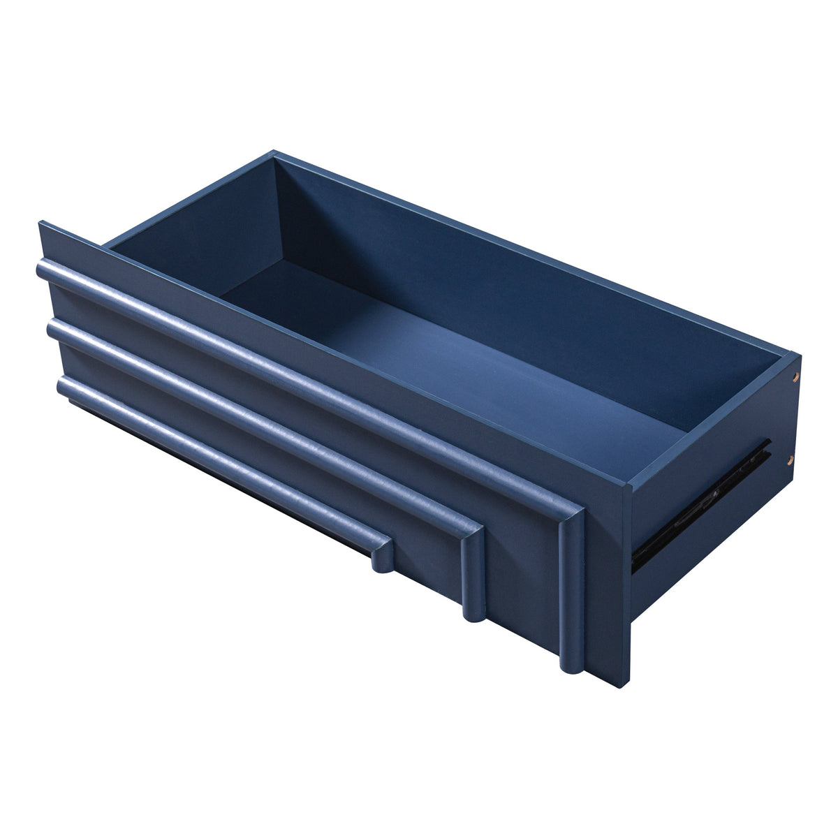 Mid Century 6-Drawer Dresser for Bedroom, 57.2" Wide Modern Push-to-Open Chest of Drawers, TV Stand for Living Room, Thickened Base,Vanity Desk, Drawers Organizer Furniture, Hallway,Deep Sea Blue