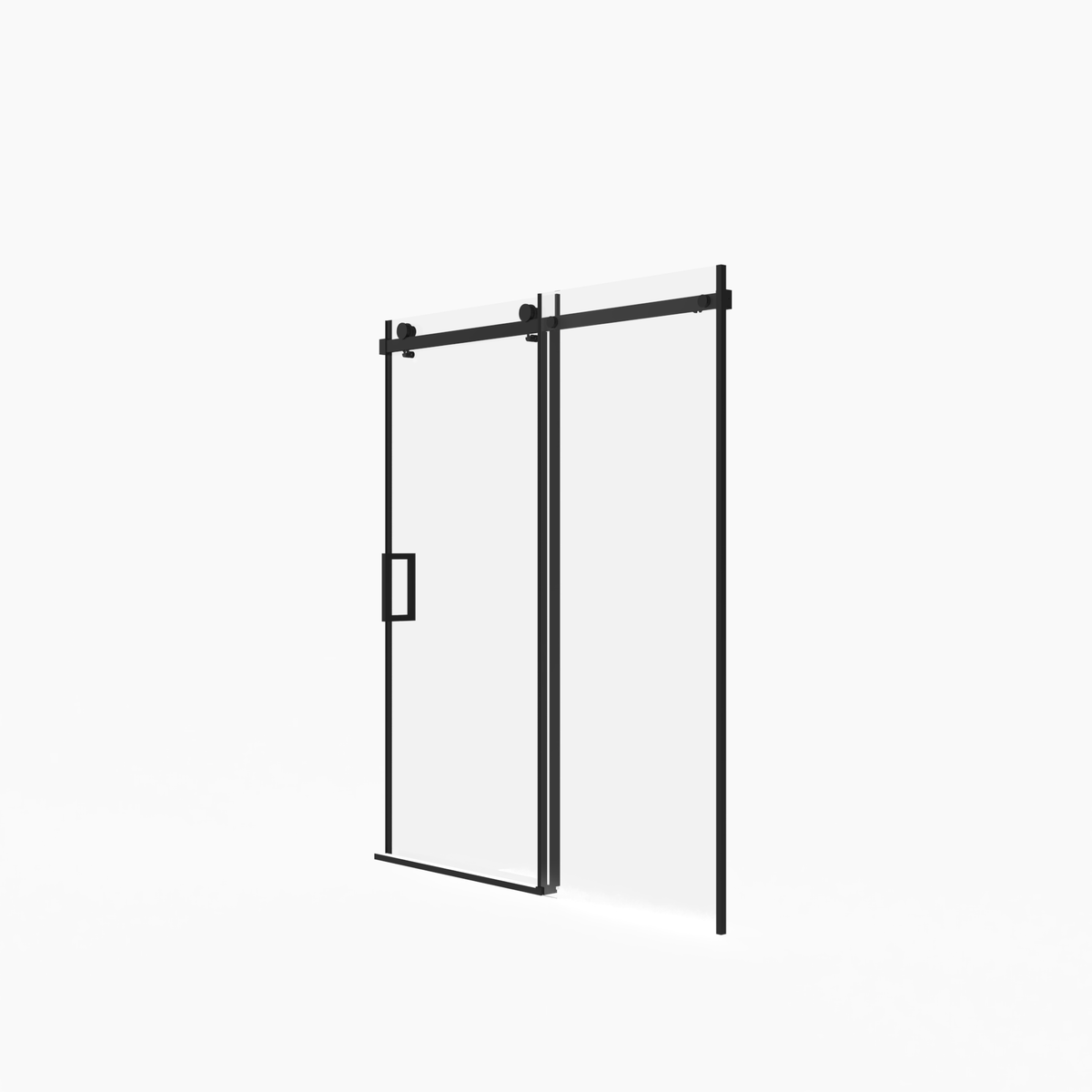 56-60" W x 72" H Frameless Sliding Shower Door, 5/16" Thick SGCC Tempered Clear Glass, Double Side Easy Clean Coat – Black