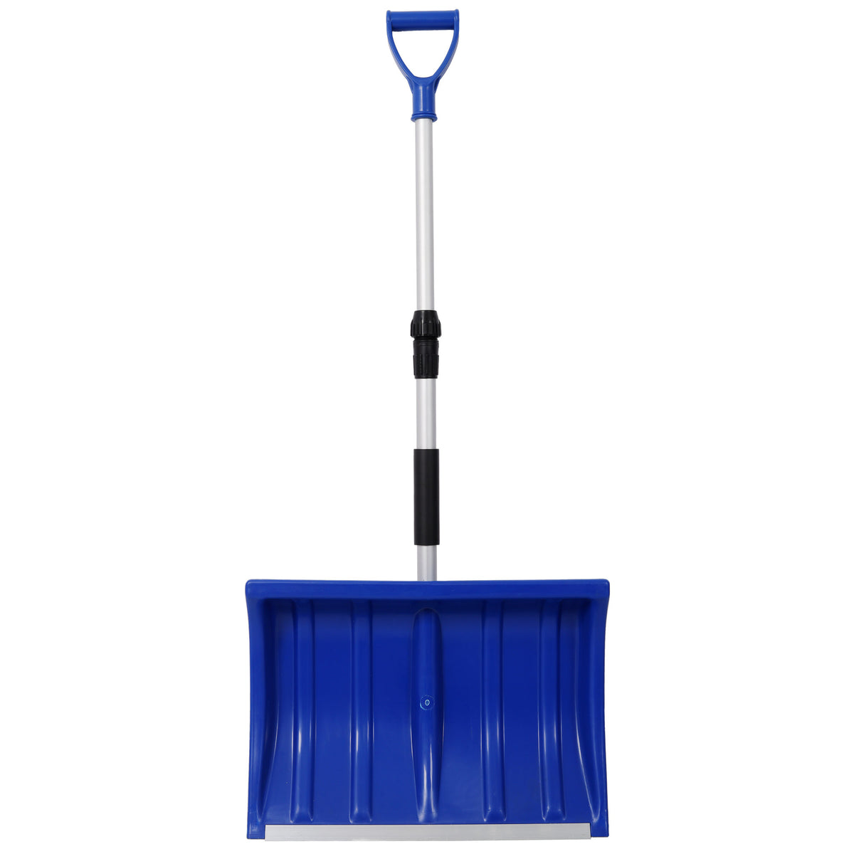 Portable Adjustable Height Snow Shovel with D-Grip Handle, 19' Blade,Snow Shovel for Driveway, Car, Home & Garage, Snow Sand Mud Removal Tool, Blue Color