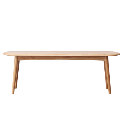 Natural Oak Dining Bench Table Bench with Half-Round Design for Living Room