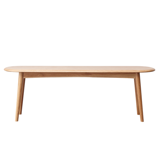 Natural Oak Dining Bench Table Bench with Half-Round Design for Living Room