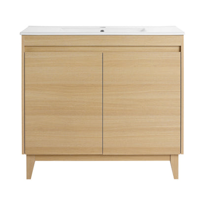 36" Freestanding Bathroom Vanity With Ceramic Sink