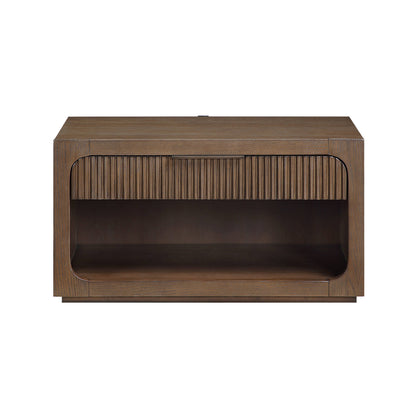 Leanna Brown Oak Nightstand w/Wood Top
