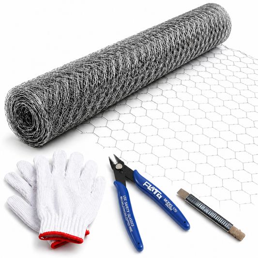 Silver galvanized metal hexagonal mesh, 21-gauge wire, rust-resistant garden net, suitable for floral arrangements, chicken wire, handicrafts, plant protection, and rabbit cages.