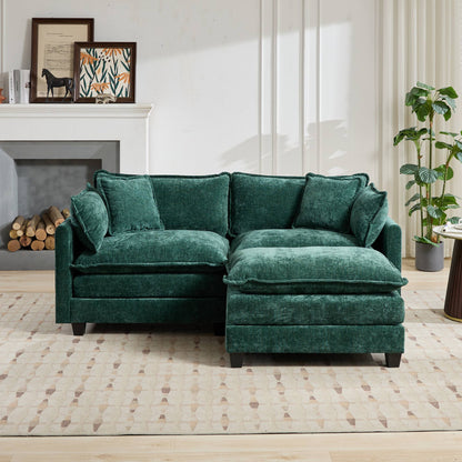 Cloud Sofa LoveSeat (Ottoman is not included), Modern Sectional Couch, Comfy Double Layer Upholstered Seat Cushion