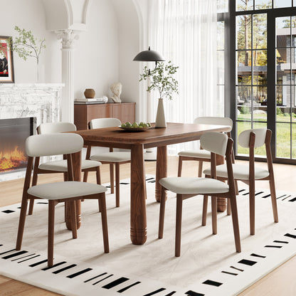 Solid Wood Dining Chairs Set of 4, Luxurious Chenille Upholstered Kitchen Chairs, Farmhouse Dining Room Chair with X-Shaped Metal Reinforcement, Beige