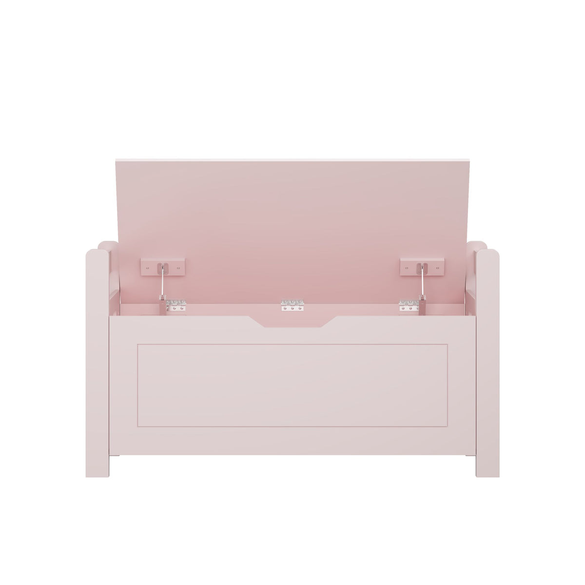Kids Toy Box Chest for Boys Girls, Large Storage Cabinet with Cushion Seat Bench/ Flip-Top Lid/ Safety Hinge, Toy Storage Organizer Trunk for Nursery, Playroom (Pink)