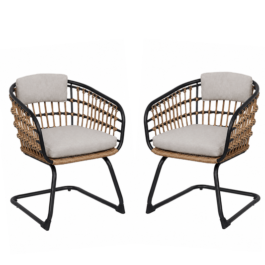 Wicker Dining Chair-SET OF 2 is designed to elevate your patio, or garden space into a cozy, stylish spot for relaxation and connection.